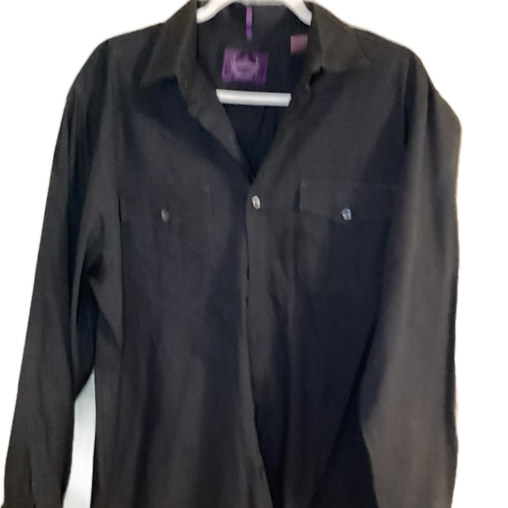 Bruno button down shirt large collar black